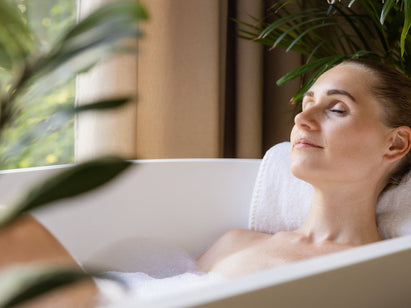 woman relaxing in a bath